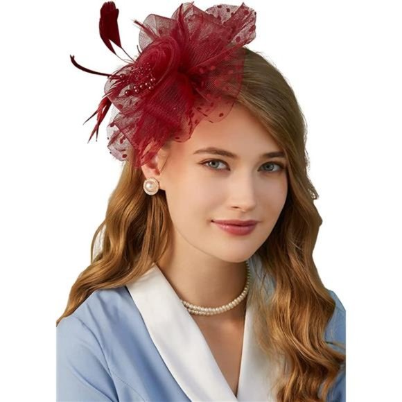 Accessories Fascinators Hat For Women Tea Party Headband 1burgundy Poshmark